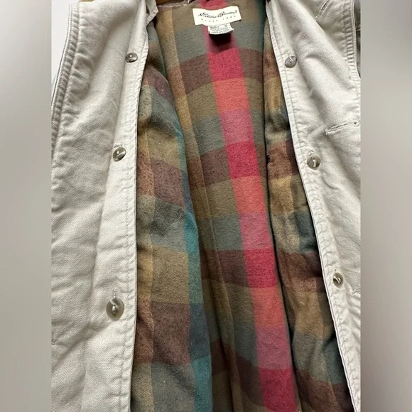 Vintage Eddie Bauer Chore Barn Coat Goose Down Liner Men’s Sz M Corduroy Collar - Picture 9 of 15